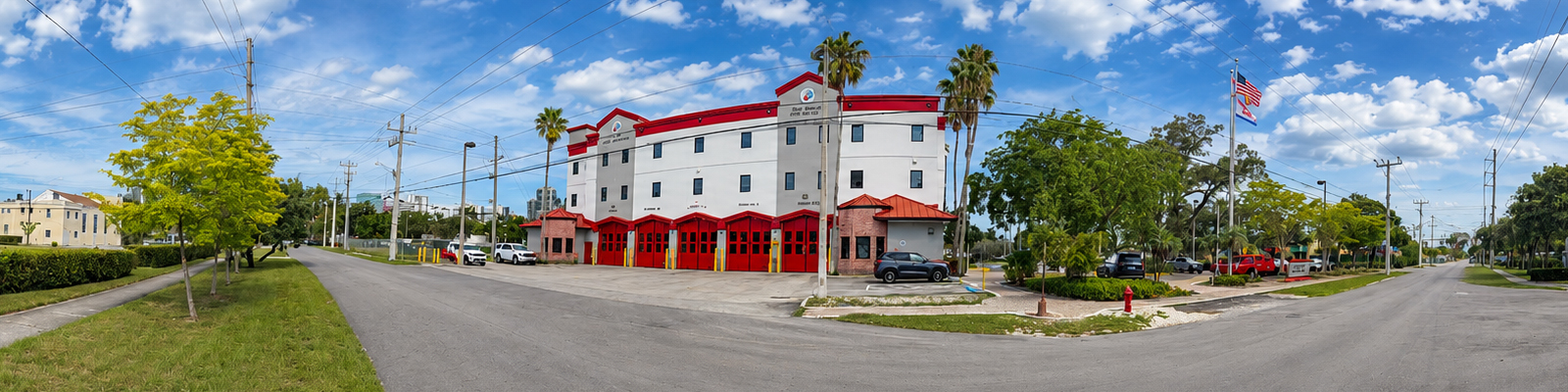 Panoramic View of Fire Station 2 Headquarters Downtown Panoramic View of Fire Station 2 Headquarters Downtown