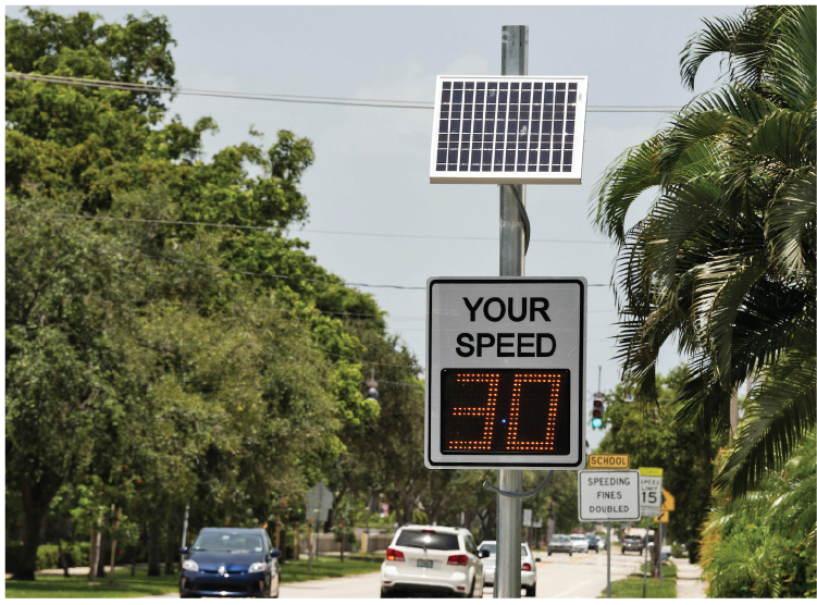 Radar speed sign